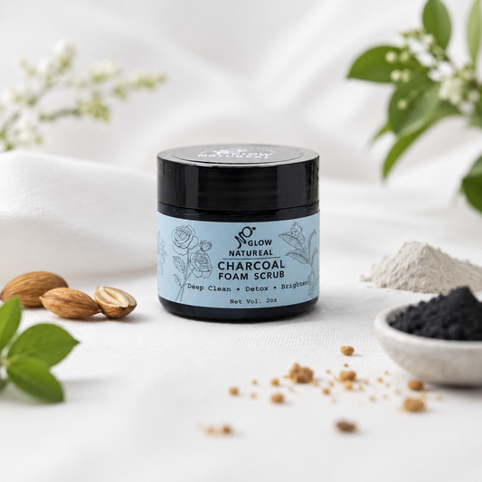 Charcoal foam scrub for face and underarms