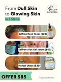 Glowing Skin Saffron Combo (Saffron Rose Toner + Saffron Aloe Serum + Herbal Ubtan)