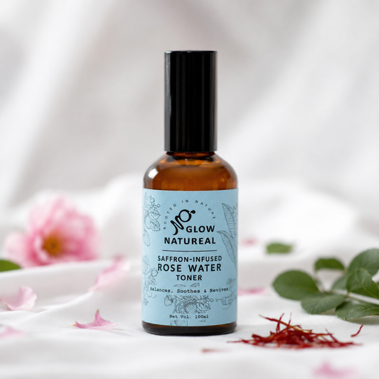 Saffron infused organic rose water toner
