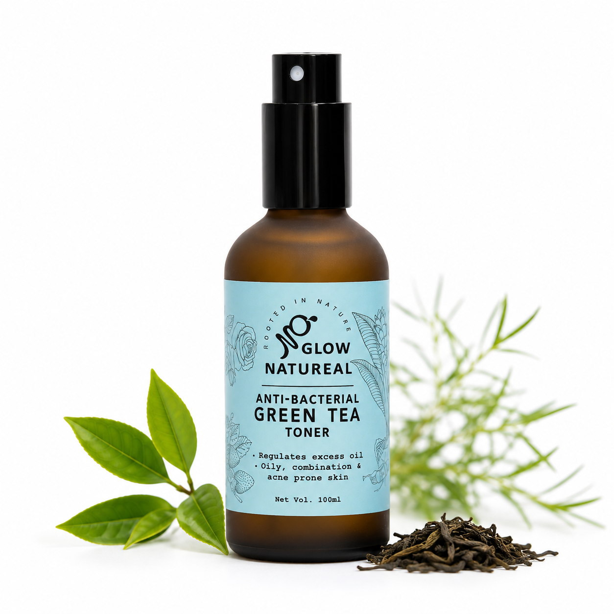 Anti bacterial green tea face toner