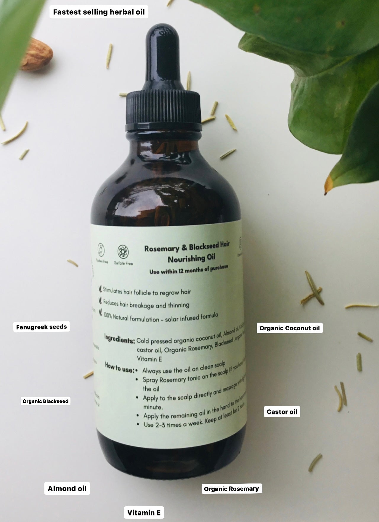 Rosemary & Blackseed hair nourishing oil