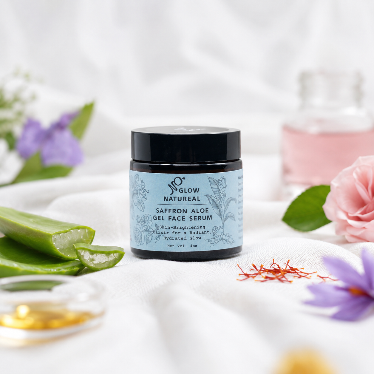 Saffron aloe gel serum