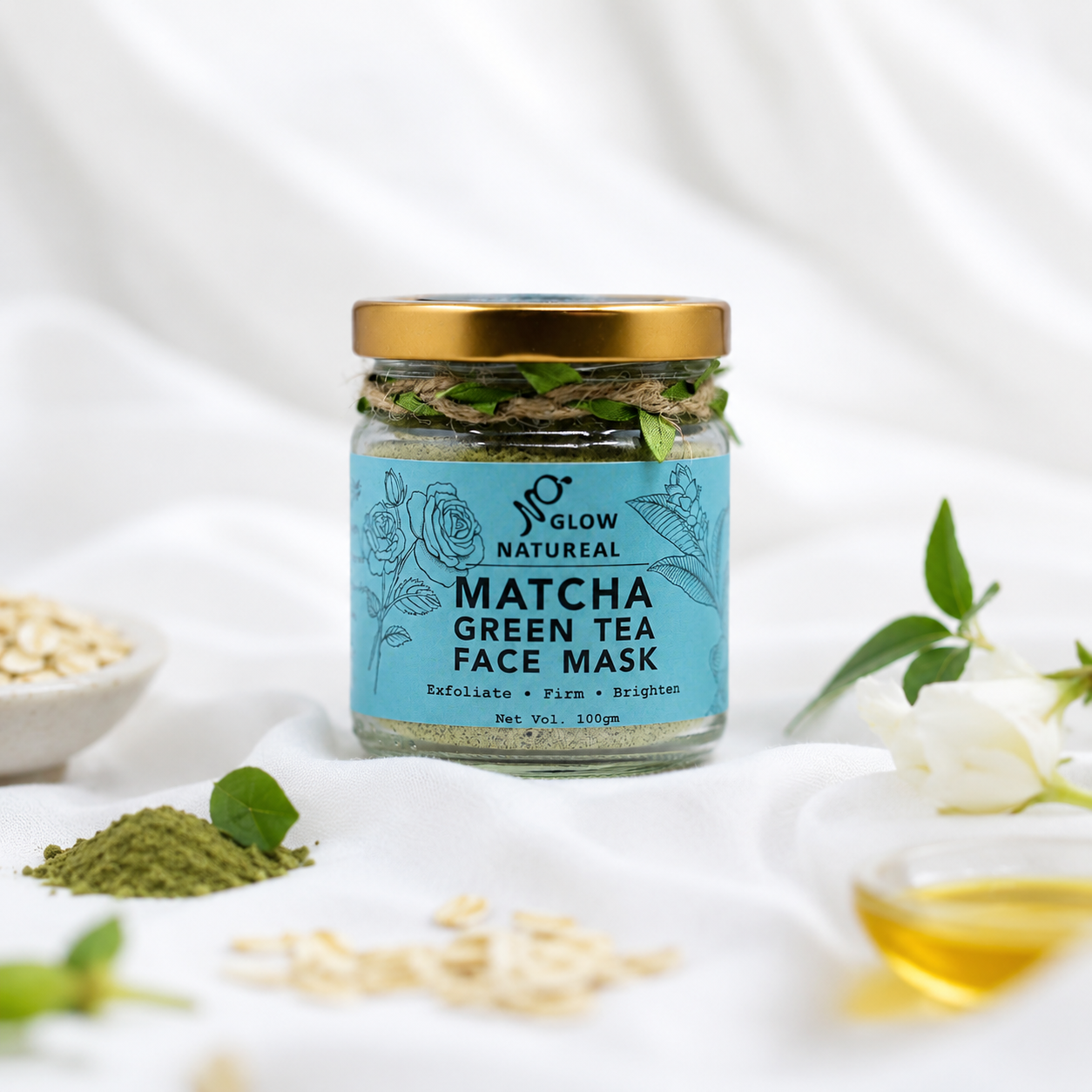 Matcha green tea face mask powder