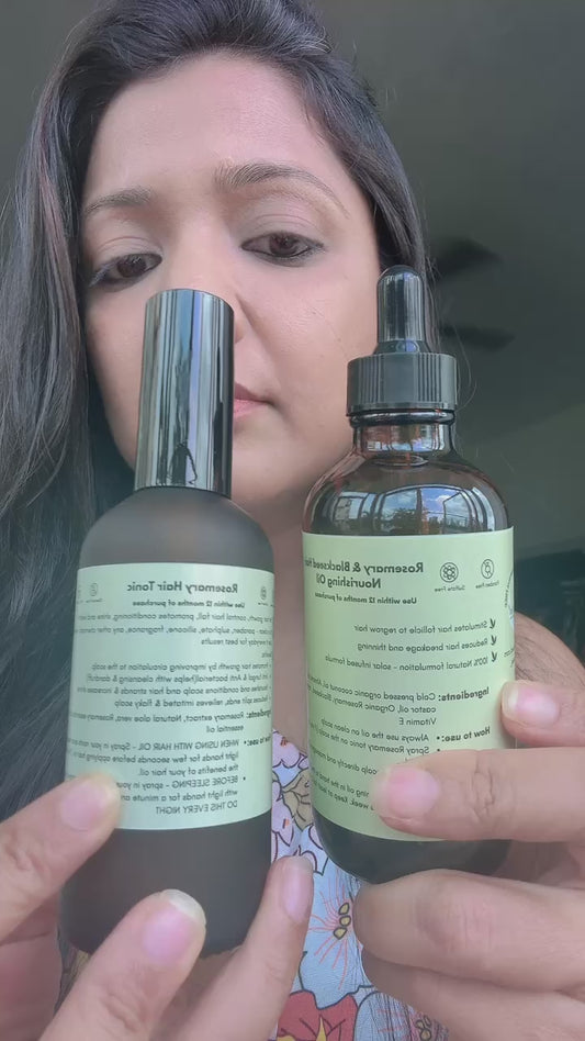 Rosemary Duo - Rosemary Hair Tonic + Rosemary & Blackseed hair nourishing oil